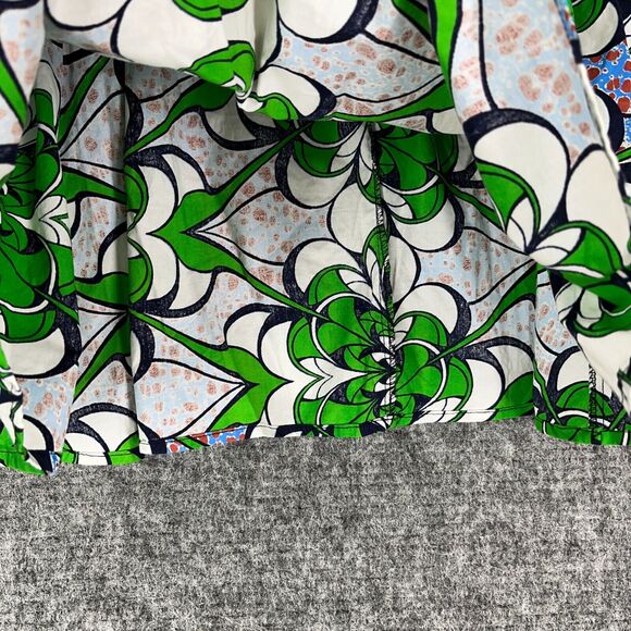 OH MY! Skirt Womens 24 Mini Short Floral Elastic Waist Pleated Bottoms Green - Picture 3 of 9